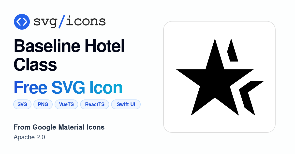 Baseline-hotel-class SVG Icon - Free Baseline-hotel-class PNG & SVG ...