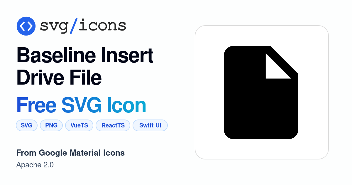 Baseline-insert-drive-file SVG Icon - Free Baseline-insert-drive-file ...