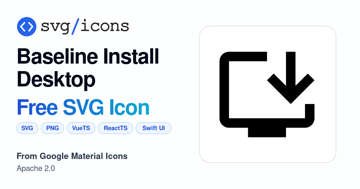 Baseline-install-desktop SVG Icon - Free Baseline-install-desktop PNG ...