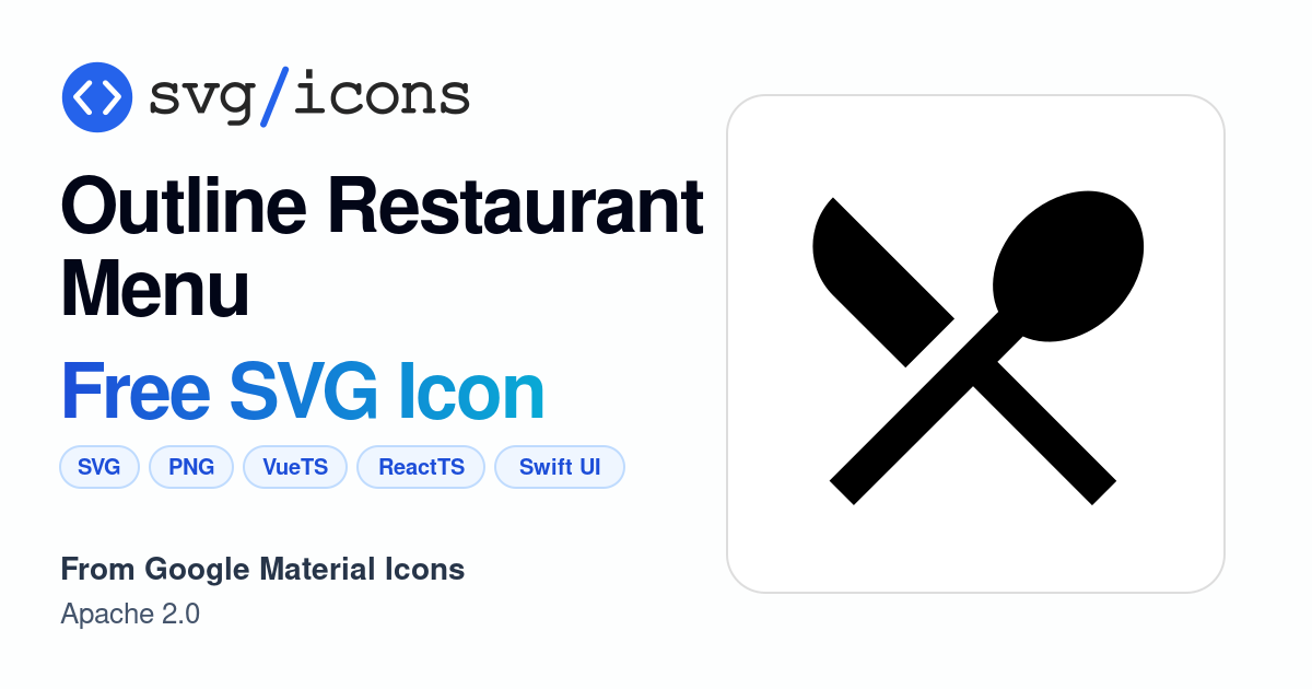 Outline-restaurant-menu SVG Icon - Free Outline-restaurant-menu PNG ...