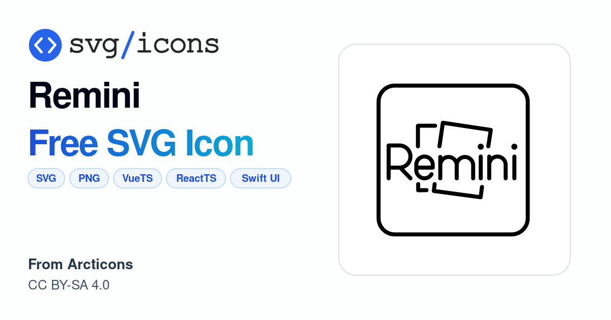 Remini SVG Icon - Free Remini PNG & SVG Download