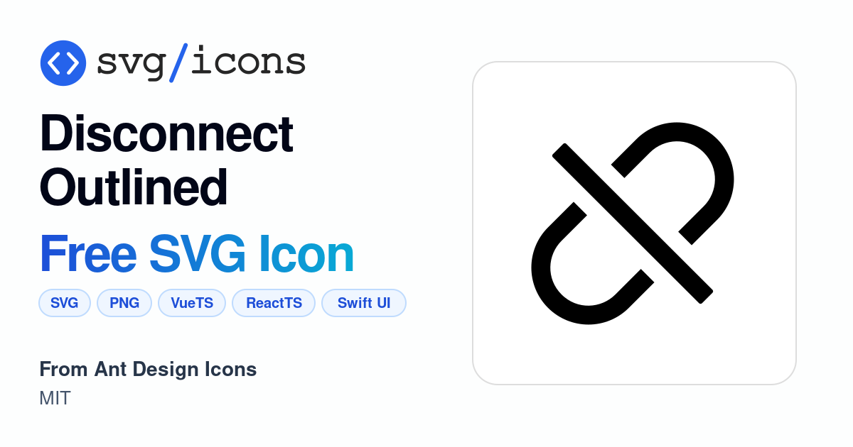 Disconnect-outlined SVG Icon - Free Disconnect-outlined PNG & SVG Download