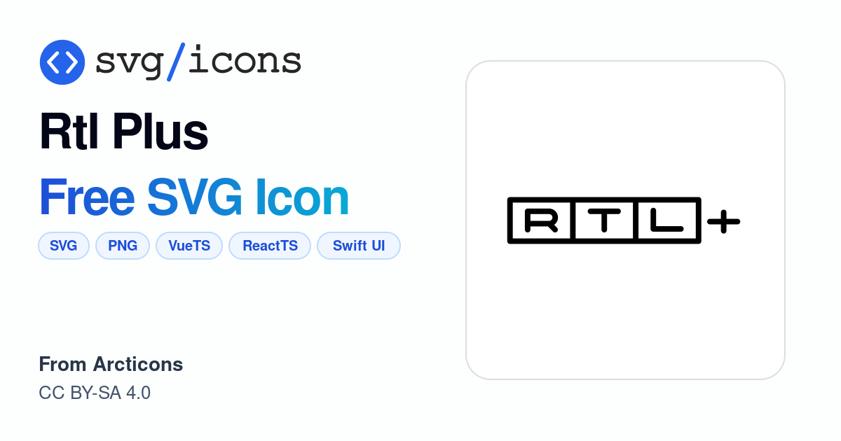Rtl-plus SVG Icon - Free Rtl-plus PNG & SVG Download