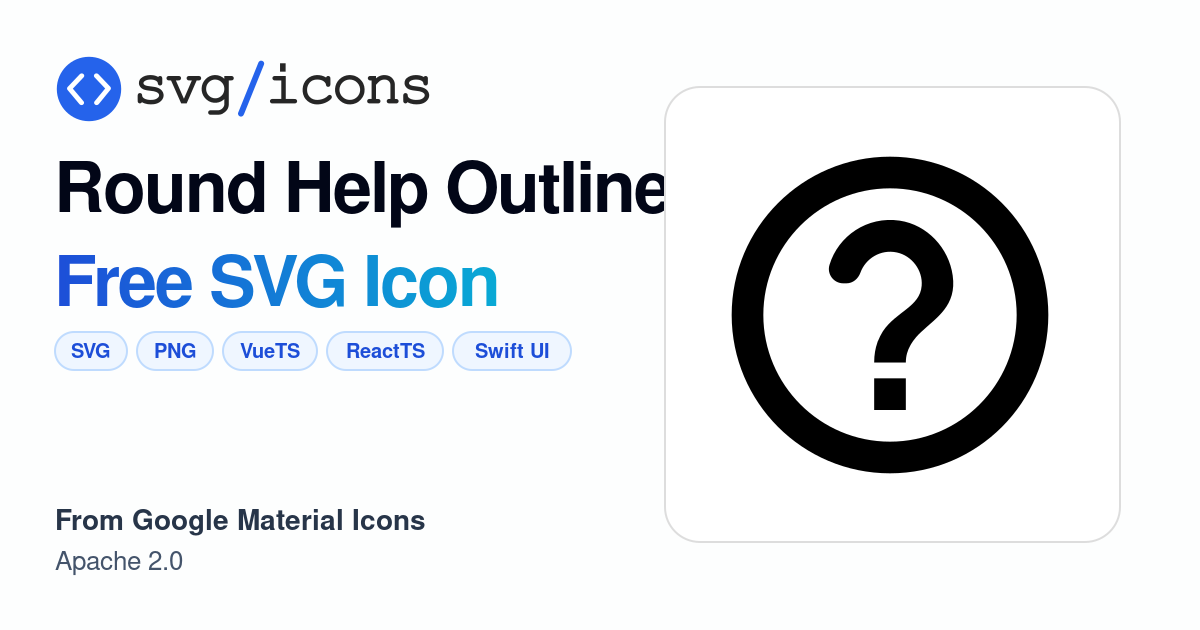 Round-help-outline SVG Icon - Free Round-help-outline PNG & SVG Download