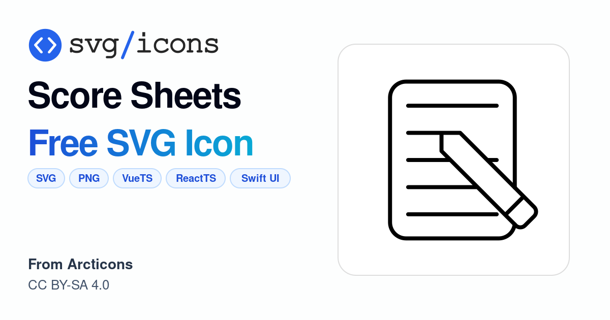 Score-sheets SVG Icon - Free Score-sheets PNG & SVG Download