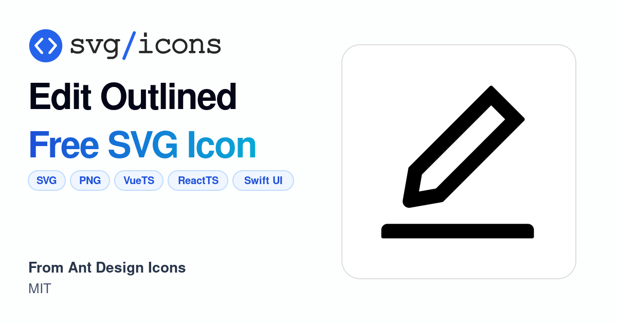 Edit-outlined SVG Icon - Free Edit-outlined PNG & SVG Download