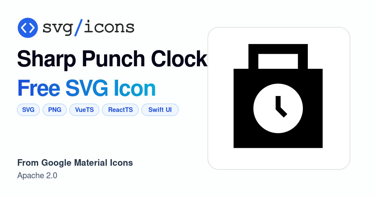 Sharp-punch-clock SVG Icon - Free Sharp-punch-clock PNG & SVG Download