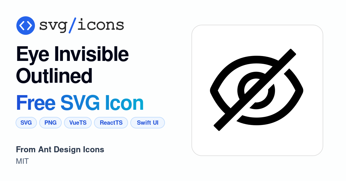 Eye-invisible-outlined SVG Icon - Free Eye-invisible-outlined PNG & SVG ...