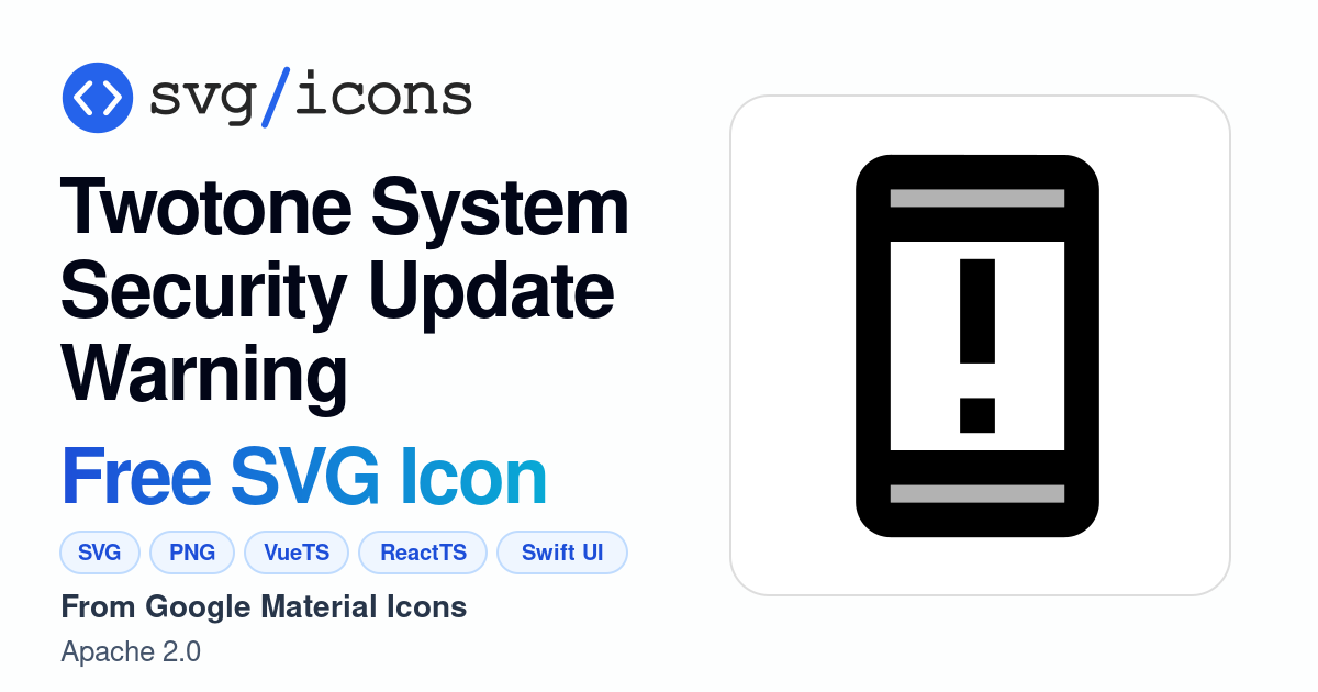 Twotone-system-security-update-warning SVG Icon - Free Twotone-system ...