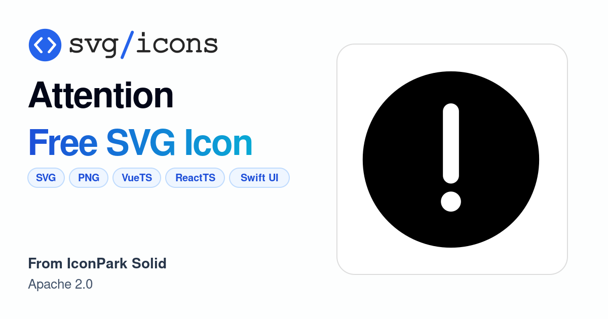 Attention SVG Icon - Free Attention PNG & SVG Download