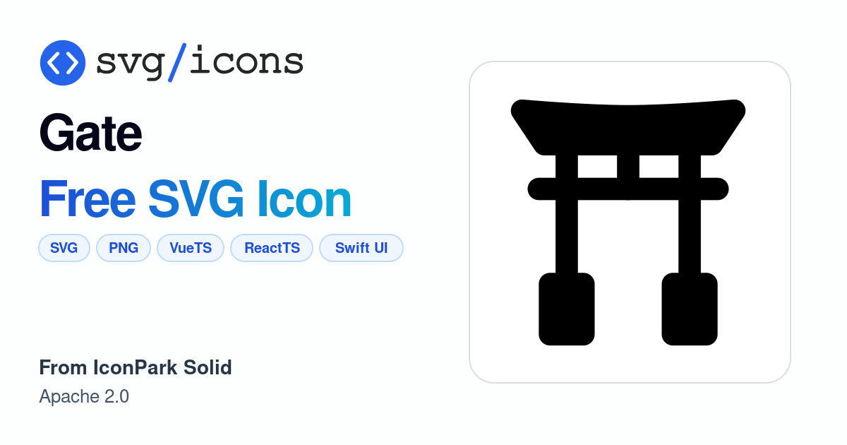 Gate SVG Icon - Free Gate PNG & SVG Download